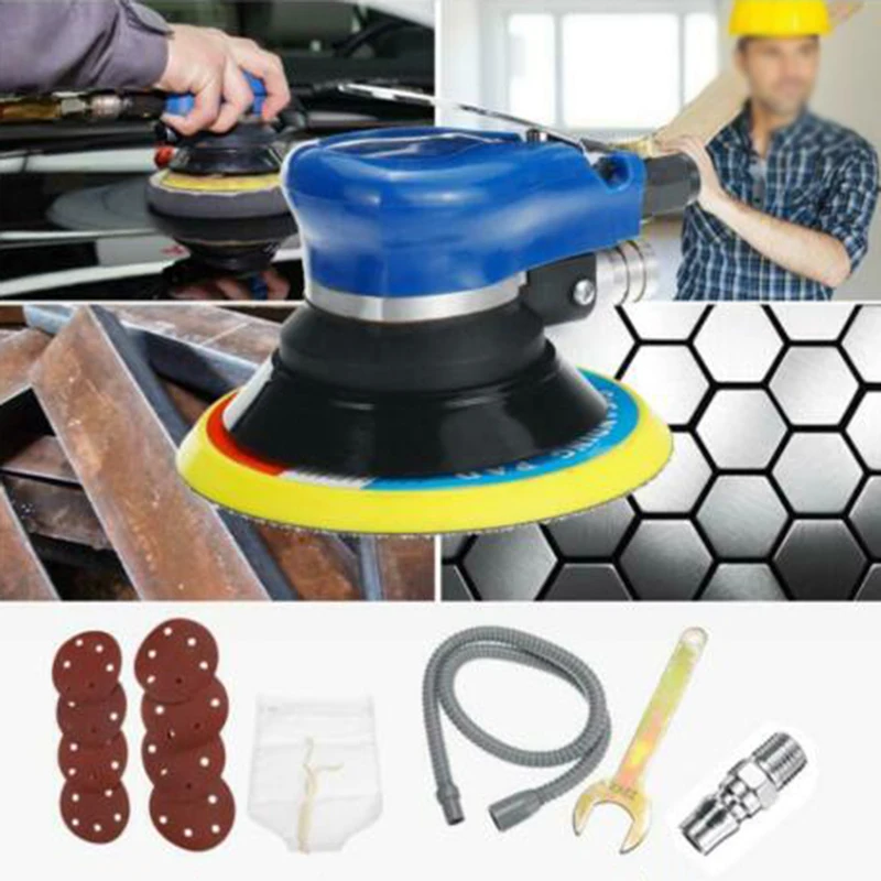 

13 Pcs 6 150mm Air Body Random Orbital Palm Sanders Buffing Sanding Tool Kit