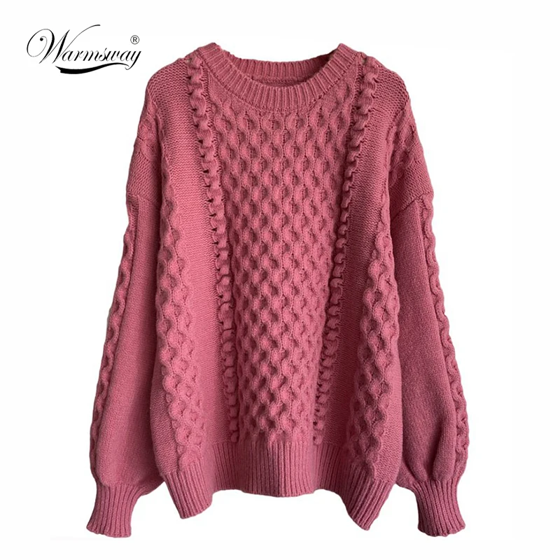 

Fashion Fall Winter 2020 Female Women Sweater Long Sleeve Twist O-Neck Thick Warm Casual Pullover C-319
