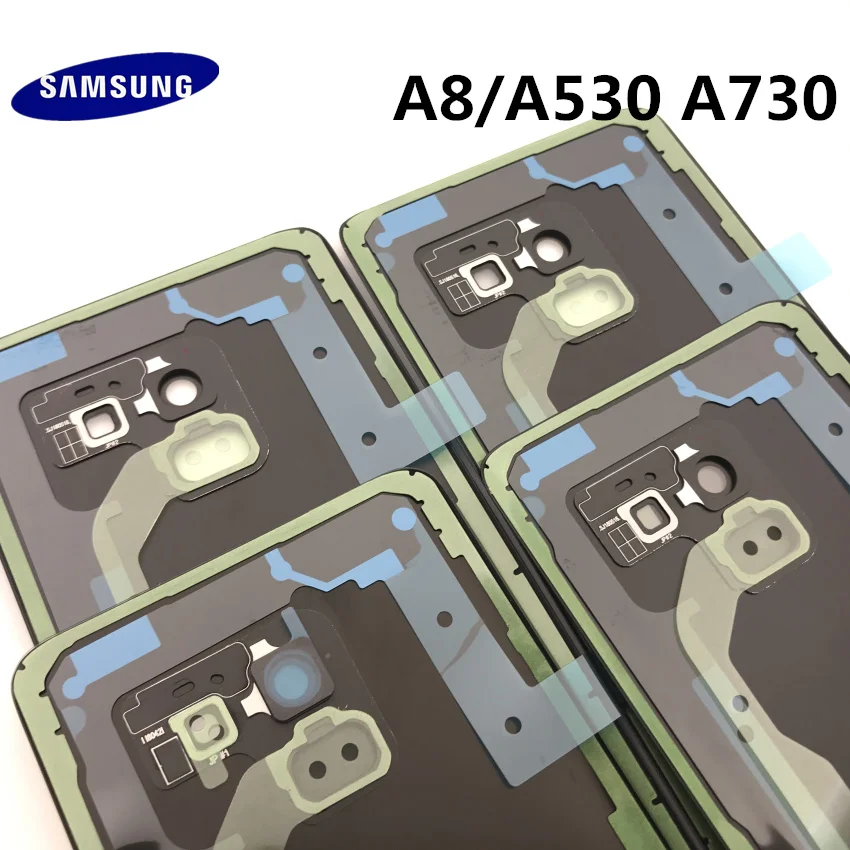SAMSUNG Galaxy A8 A530 A8 plus A730 Задняя стеклянная крышка для батареи задняя дверь корпус чехол для SAMSUNG A8 Задняя стеклянная крышка