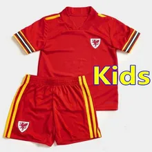 Детский комплект, 19, 20, Wales, футбольная Джерси,, Wales Home JAMES BALE RAMSEY, форма, Детский комплект, VOKES ALLEN B. DAVIES, футбольная рубашка