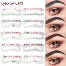 10 Pçs/set Profissional Cartão de Sobrancelha Stencil Template Sobrancelha Adesivo Ferramenta Desenhar Sobrancelhas Perfeitas