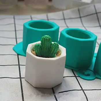 

3 Holes Polygonal Gypsum Concrete Plaster Succulent Plant Flower Pot Silicone Mold DIY Ashtray Candle Holder Mold Fleshy Pot
