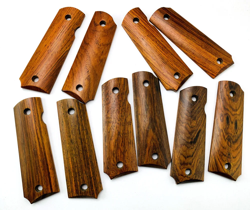 Details about   1 Pair Red Wood Hand Grips Patch Material Anti-slip Handle blank For 1911 Models 
