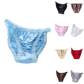 

Sexy Woman Silk Panties Women's Seamless Satin Silk Briefs Underpants Lady's Panties Plus Size Ladies Knickers Brief Underwear