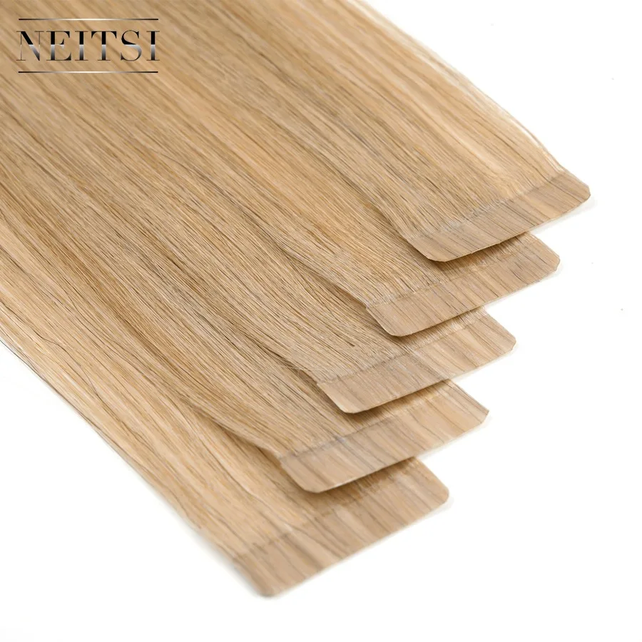 Neitsi Machine Made Remy Tape In Human Hair Extensions 20" Double Side Tape Straight Ombre Skin Weft Hair+ Free Exchange Tapes