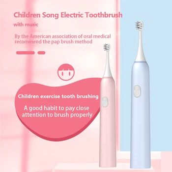 

Children's Sonic Wave Voice Powered Toothbrush Silica Gel Automatic Toothbrush Soft Brush For 3-12 No Batteries Included