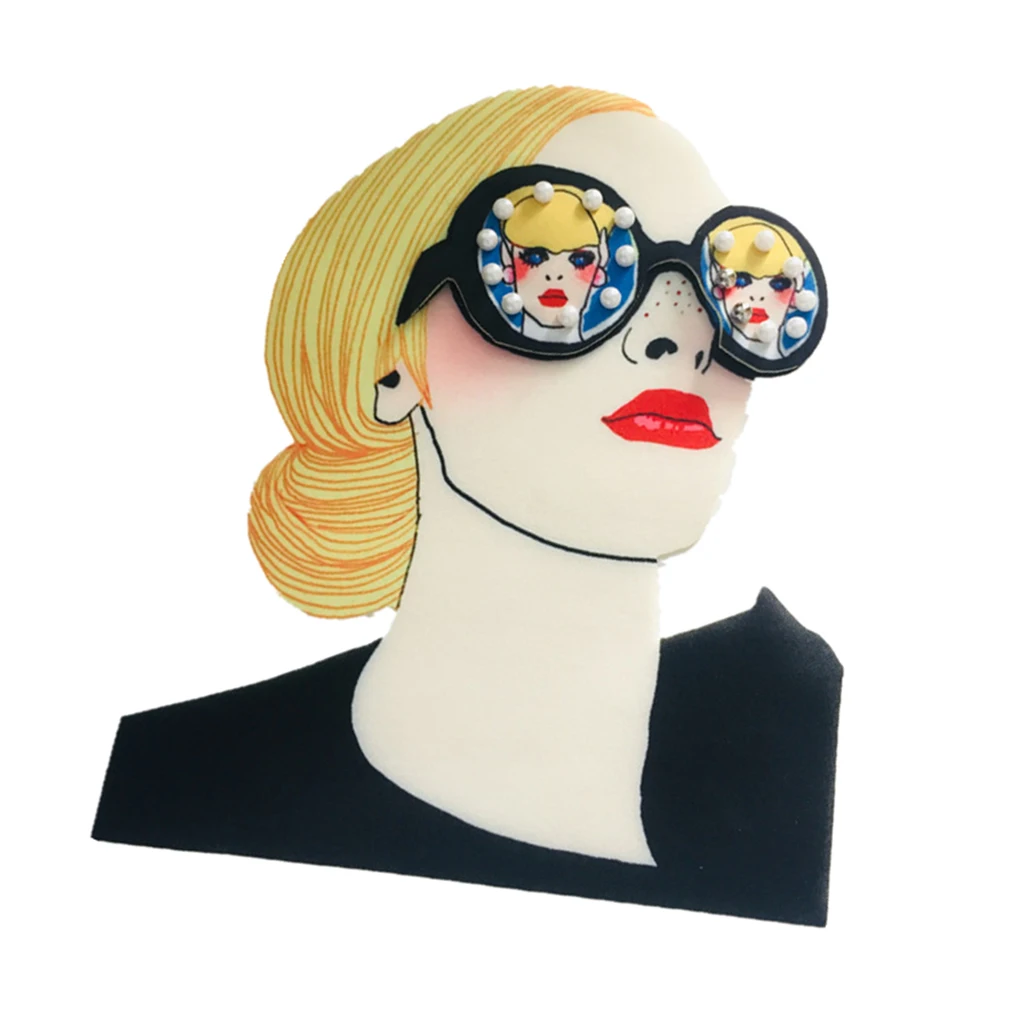 Girl Pattern 3D Design Cloth Patch Sew on Sticker for Clothing Jacket Decor