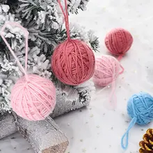 4/5cm Knitted Wool Ball Pendant Colorful Foam Hanging Decorations Cute Xmas Tree Home DIY Party Supply
