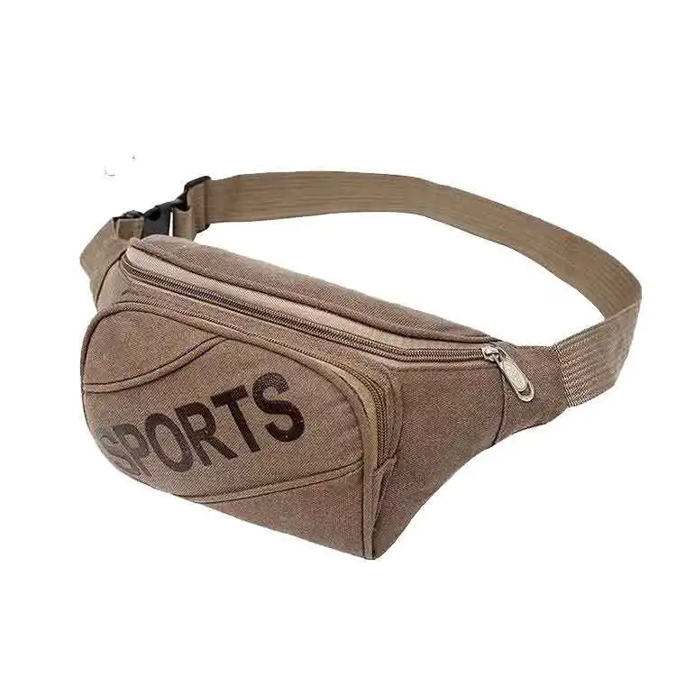 

Fanny Bag for Men Teenager Fashion Bagpack Small Capacity Outdoor Sport Pack with Key and Cell Phone Pocket Durable Brown Letter
