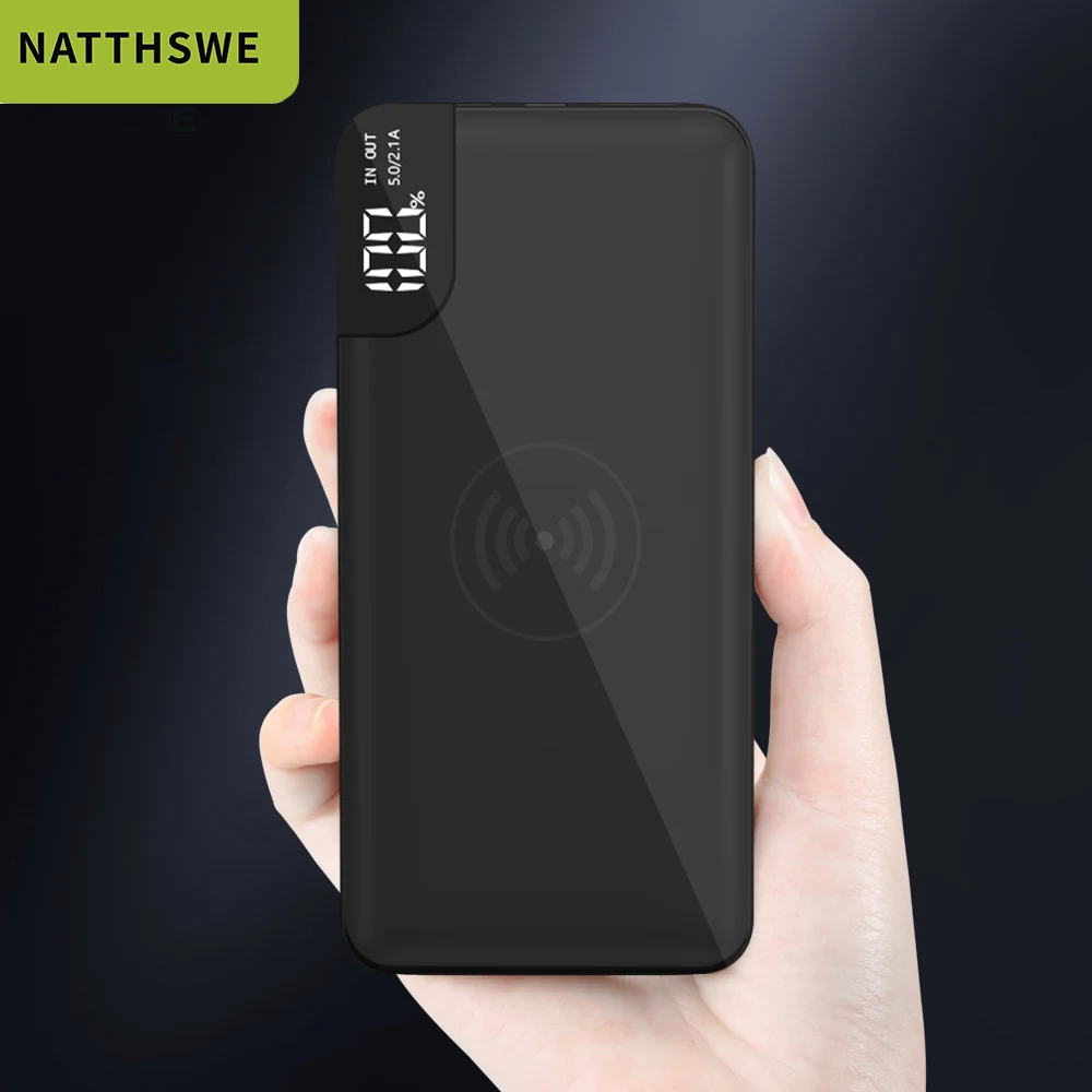 NATTHSWE тонкий внешний аккумулятор 30000 мА/ч один USB для xiaomi iPhone 10000 повербанк