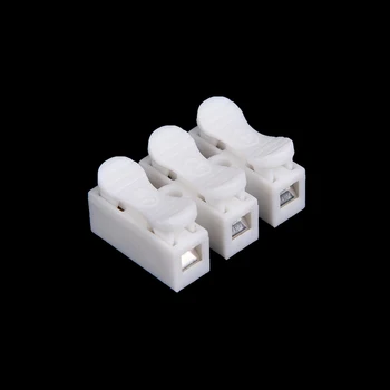 

New 10pcs/lot 3pin Connector Wire With No Welding Screws Quick Connector Cable Clamp Terminal Block Fit LED Strip