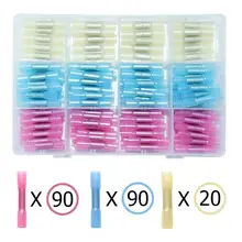 200 шт. термоусадочный стыковой соединитель-Обжимной комплект соединителей Электрический изолированный провод клеммы водонепроницаемые стыковые соединения