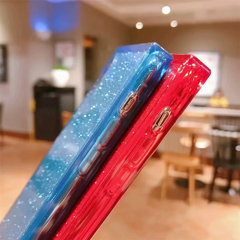 Милый Блестящий цветной силиконовый чехол для телефона для iPhone XS XR XS Max 11 Pro Бампер ударопрочный защитный корпус на iPhone 6 6S 7 8 Plus