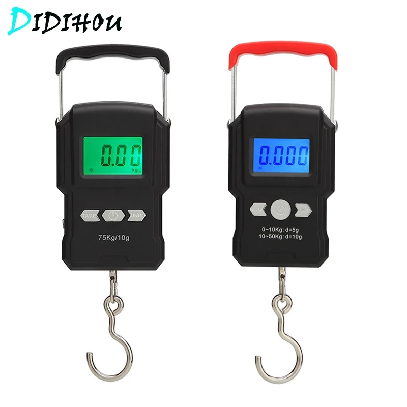 

Digital Fishing Scale for Luggage Travel Weighting Hanging 75kg/10g Electronic Hook Scale Weight Tool LCD Backlight