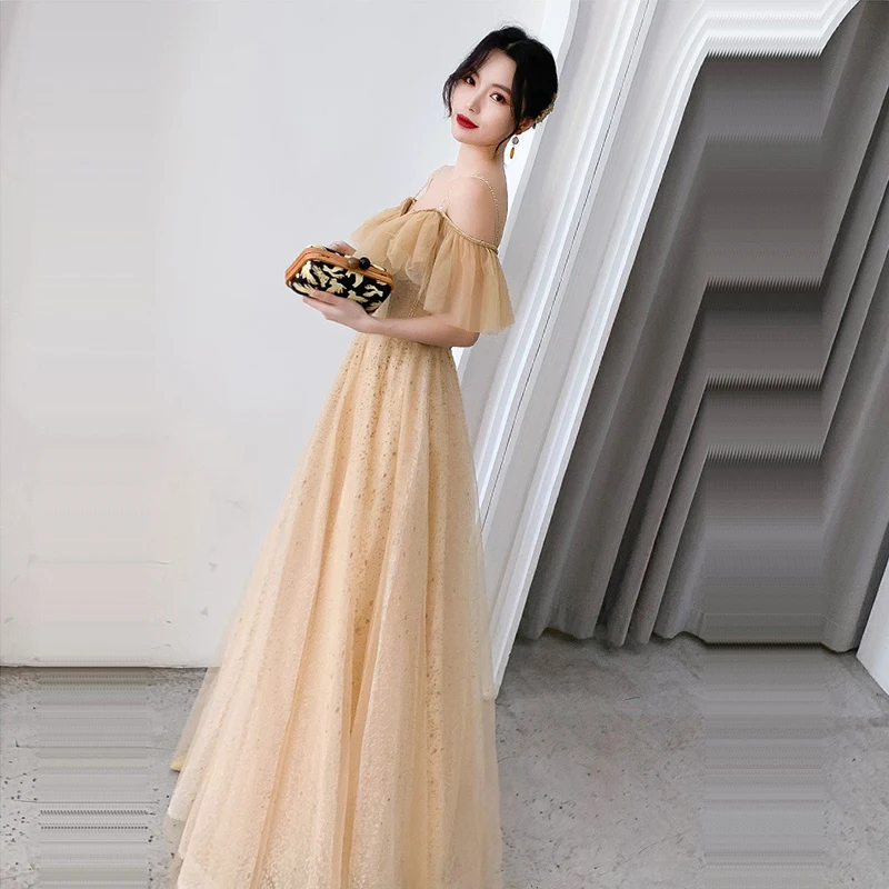 It's Yiiya A-Line Evening Dress Square Collar Short Sleeve Crepe Evening Dress 2020 Cap Sleeve Robe De Soiree K354