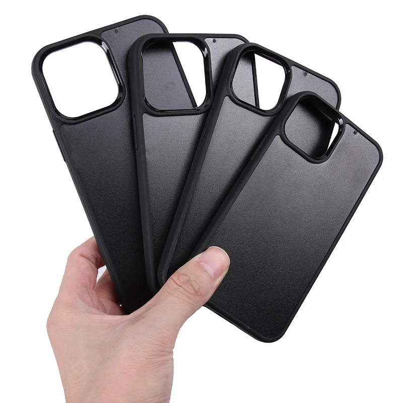 5pcs Slim 2D Heat Transfer Sublimation Case For iphone 15 Pro Max  14 Plus 13 Mini 12 11 Hard Blank Groove Cover Black