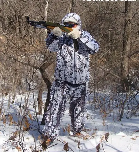3D белый снег сливы ветви стиль Камуфляжный маскировочный костюм birdwatch страйкбол охотничья одежда включает куртку и брюки