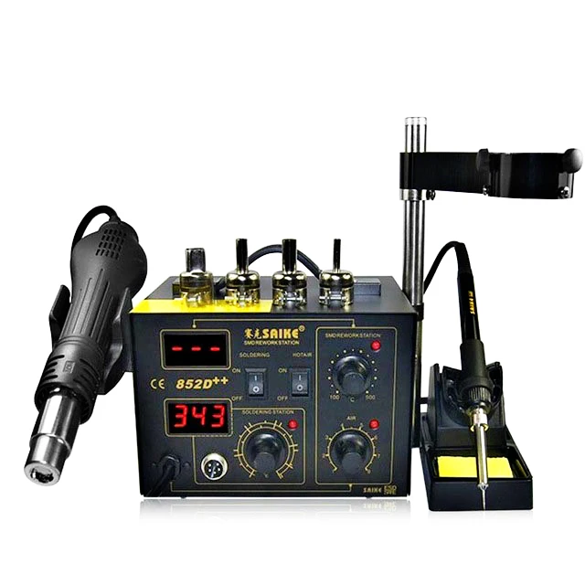 B SAIKE 852D++ стандартная паяльная станция паяльник 220 В или 110 В 2 в 1 Утюг горячий воздух паяльная Тепловая пушка BGA - Цвет: B