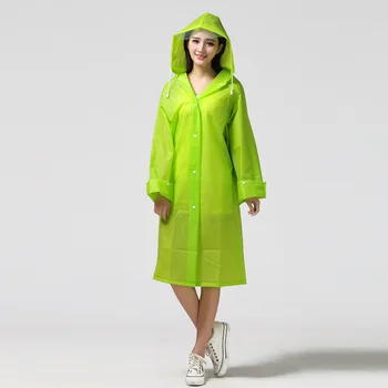 

Adult Raincoat Translucent Long Outdoor Walking Travel Men's And Women's Transparent Hood Backpack Eva Raincoat