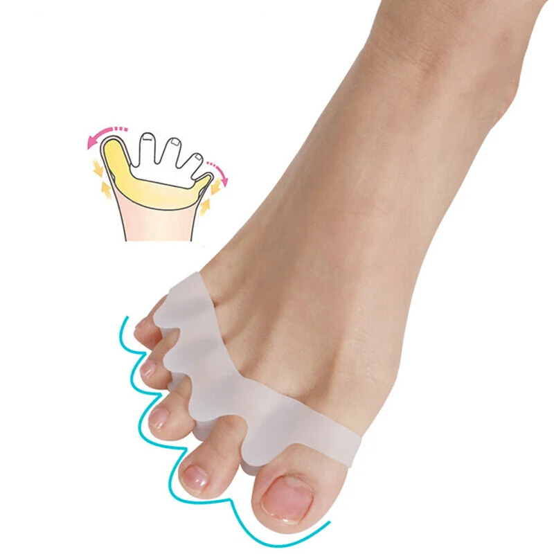 

2 Pcs Silicone Toe Separators Foot Care Tool Gel Bunion Protector Straightener Spreader Correctors Hallux Valgus Correction