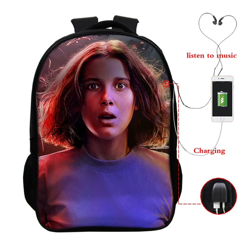 Новые странные вещи рюкзак USB 16 дюймов школьные сумки для детей повседневные подростковые рюкзаки мужские женские дорожные сумки на плечо - Цвет: 11