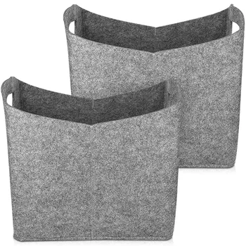 

Felt Firewood Basket 40 X 23 X 39.5 cm - Fireplace Wood Bag Log Holder with Carry Handles for Wood, Newspaper, Magazine, Toy - S