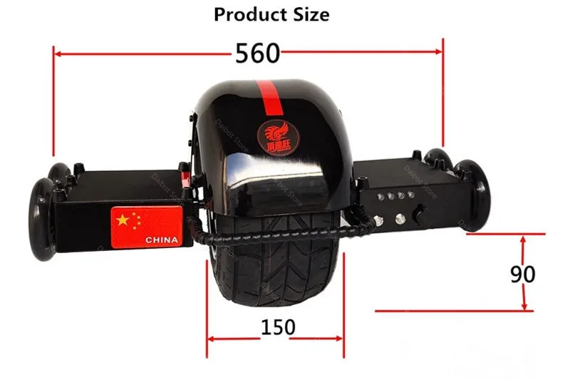 Daibot Electric Unicycle One Wheel Self Balancing Scooters 10 Inch 500W 60V Adults Electric Monowheel Scooter With Assist Wheel (34)