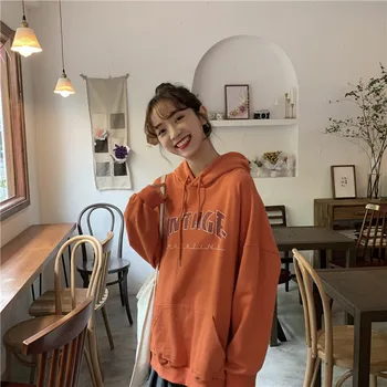 

Sweater Spring Clothes 2020 Money Female Autumn And Winter Medium Length Money Loose Korean Style Lian Cap Plus Velvet Thicken