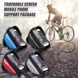 Полиэстер горный велосипед Водонепроницаемая сумка сенсорный экран Подставка для сотового телефона Pannier