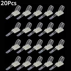 Premium Adhesive Cable Management Clips - Adjustable Nylon Strap Ties & Wire Clamps Organizer (White-20Pcs)