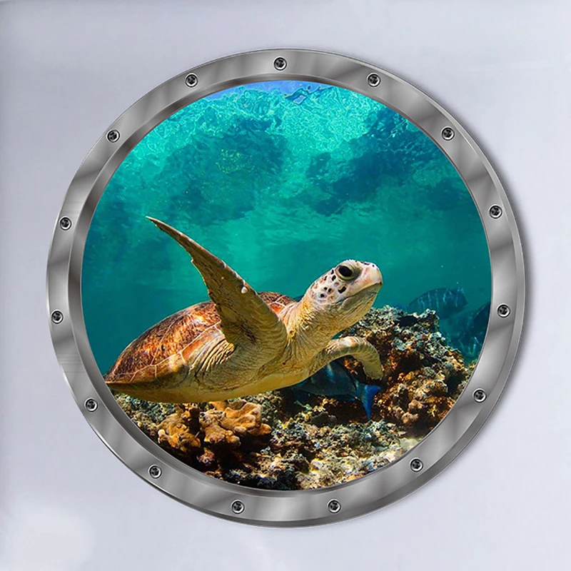 Bathroom Pvc Underwater Fish Wall Stickers Waterproof Capybara Dolphin Tortoise for Washing Machine wall stickers self adhesive wall stickers vinyl stickers vinyl wall stickers self adhesive stickers