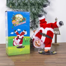 Christmas doll flannelette plastic 28x21cm electric rotating dancing Santa Claus presents for children New Year decorations