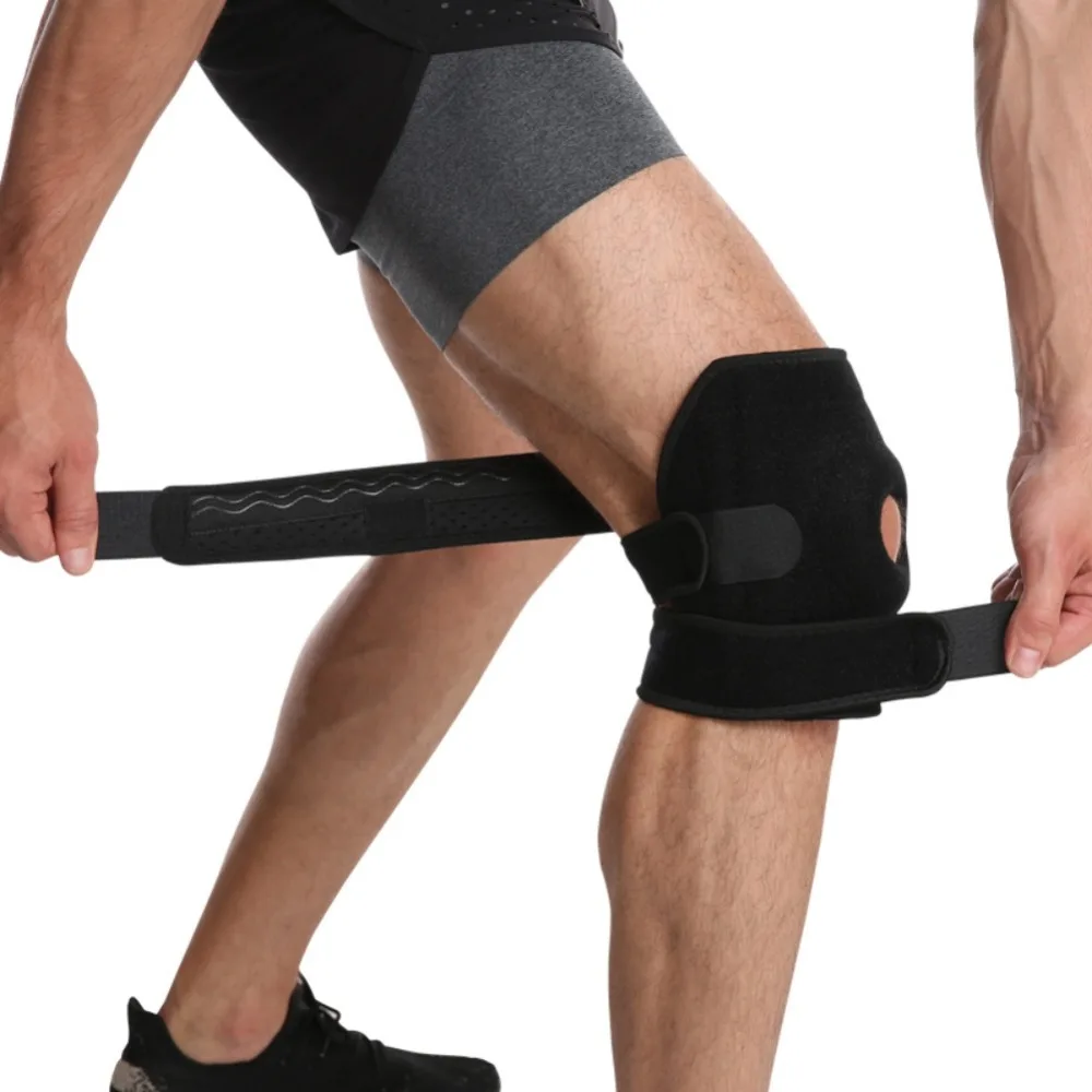 Фиксатор колена поддержка боли снимает пателлу стабилизаторы нескользящий Комфорт Регулируемый коленный безопасный компрессионный наколенник рукав
