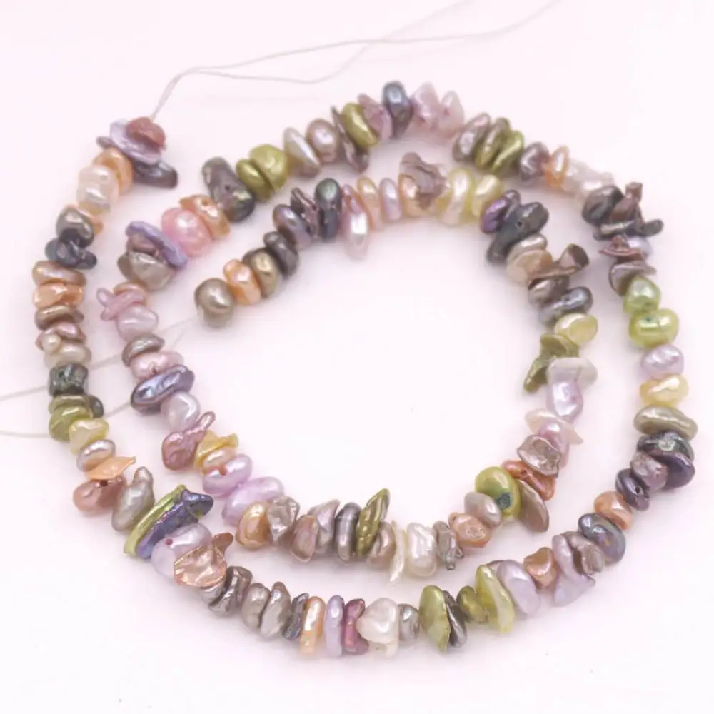 6mm-9mm Freeform Multi-Color Keshi Pearl Loose Beads 15&quot 4 Holes | Украшения и аксессуары