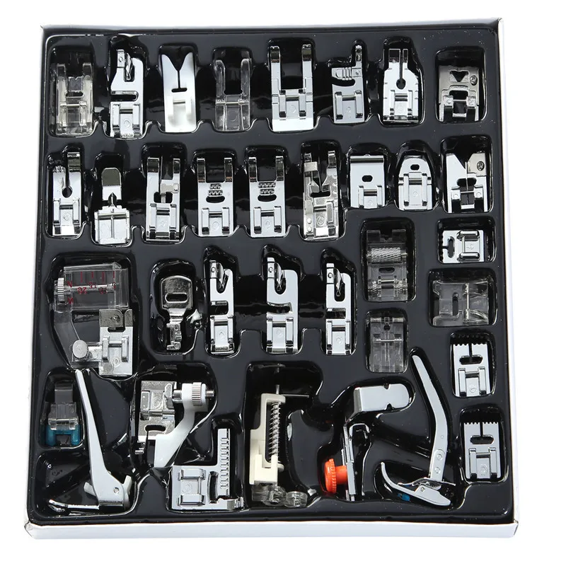 35Pcs Mini Sewing Machine Presser Foot Feet For Brother Singer Janome Braiding Blind Stitch Darning Set Accessories | Дом и сад