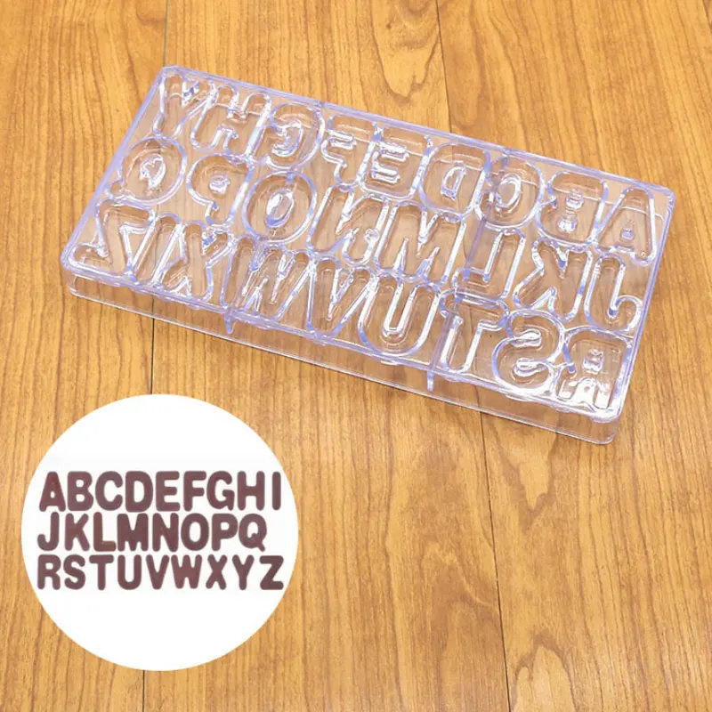 Английский алфавит Поликарбонат PC форма для шоколада сделай сам 3D леденец молд для кексов и конфет формы для кухонной выпечки Кондитерские инструменты