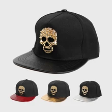 Hip Hop Hat Skull Leather Solid Color Cap Sun Casual Hats Men's And Women's Cool Hat Men's Hip Hop Truck Hat Bone Caps