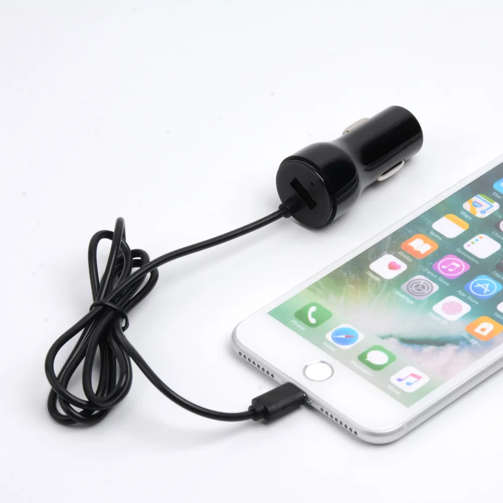 

Car Charger with Line 2.4A Car Mounted Charger USB Car Charger with Cord Car Mobile Phone Charger Typec Car Charger