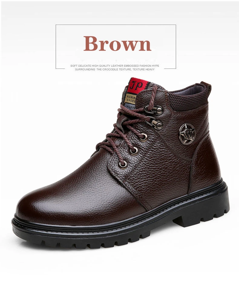 ZSAUAN/зимние ботинки; мужские теплые ботинки из натуральной кожи в стиле ретро; мужские армейские ботинки; Цвет черный, коричневый