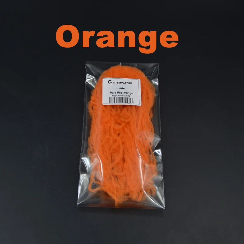 Orange 40 см/пачка, плавающие нити для связывания Сухих Мух, парашютные стойки, крылья, 6 цветов на выбор, полипропиленовые материалы для завязывания мух - Цвет: Orange