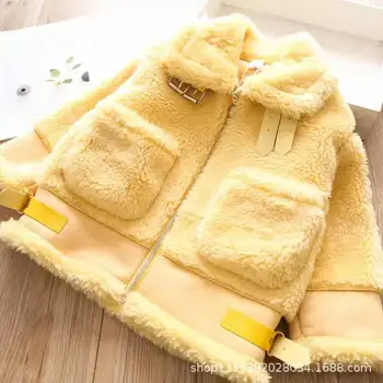 

2019 Autumn Winter Fashion New Children Girls Real Sheep Shearing Fur Coat Kids Girls Genuine Lambswool Jacket Fur Outwear