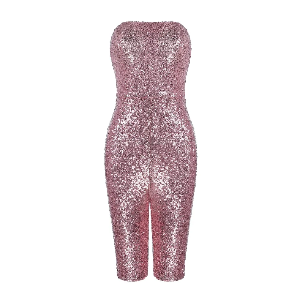 Halinfer новые летние женские костюмы сексуальный bodycon без бретелек расшитое блёстками открытая спина костюм для вечеринки знаменитостей vestidos