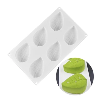 

Creative 6 Cavity Leaf Shape Silicone Soap Mold DIY Handmade Soap Making Molds 3D Silicone Mould Fondant Cake Mold