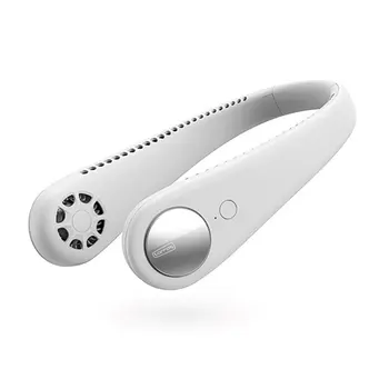 

L2 new USB hanging neck lazy fan Leafless Mute Portable Piano keys 360 degree circular soft wind Long battery life