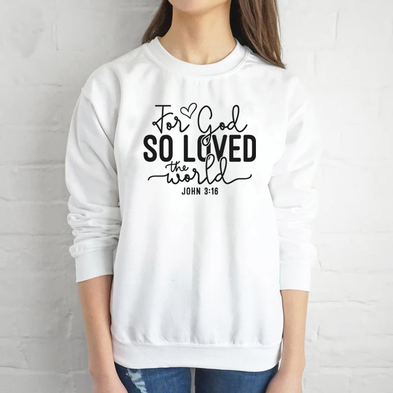 Толстовка с надписью «God So Love The World», Женская Модная хлопковая Повседневная забавная толстовка с надписью «Христианская Библейская книга», хипстерские Топы