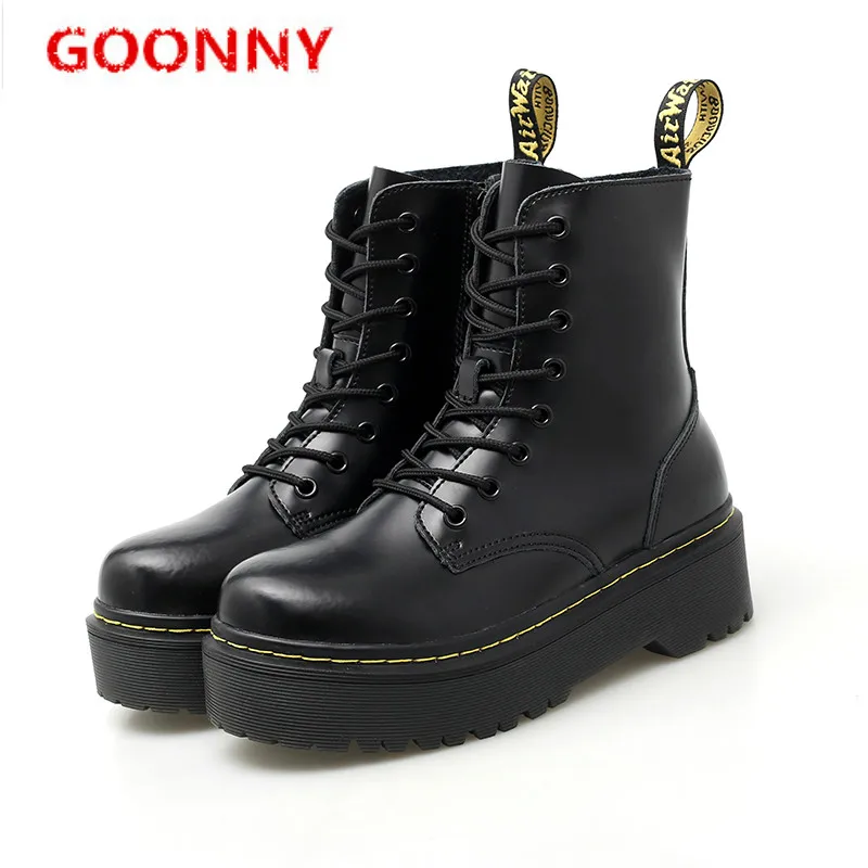 Skup Buty damskie wysokiej jakości oryginalne skórzane buty zimowe brytyjskie buty Martin botki Punk Dr buty motocyklowe platformy