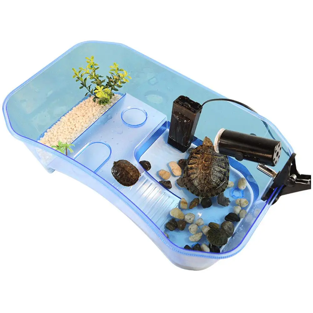 Аквариум прозрачная коробка для разведения черепах рептилий домик с сушкой платформы для бразильской черепахи резервуар для воды