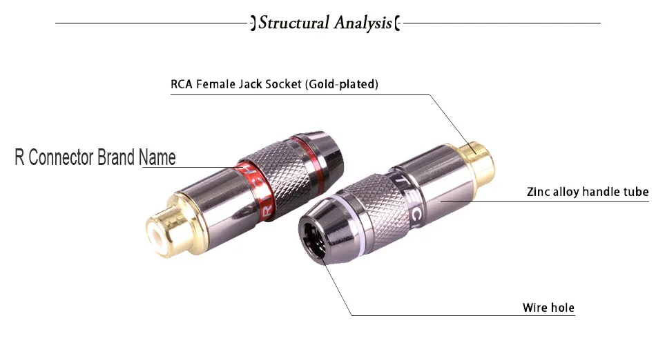 10 шт./лот RCA Женский Разъем провода разъем позолоченный усилитель динамик RCA разъем AV Phono кабель провода разъем 5 пар красный+ черный