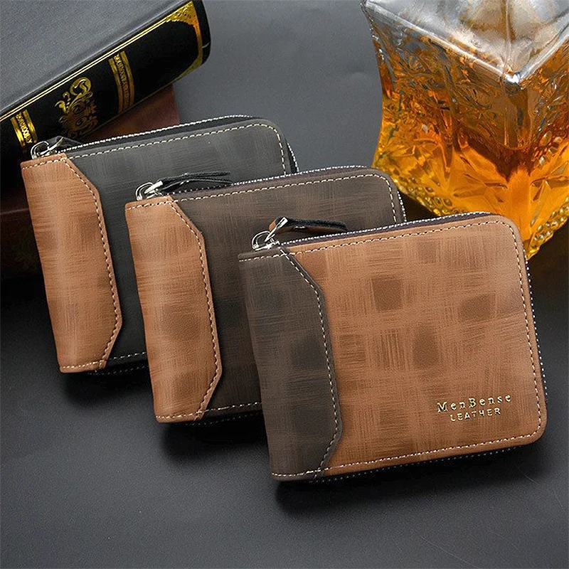 Wallet Card-Holder Coin-Purse Cartera Zipper Male Mens Casual Synthetic Hombre