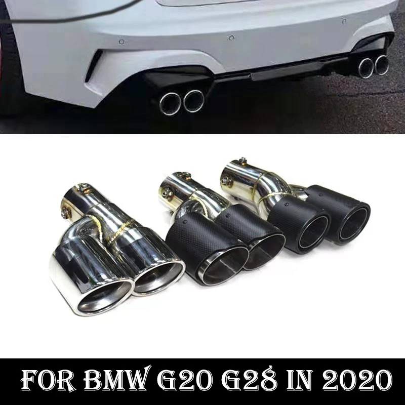 1 пара глушитель выхлопной трубы из нержавеющей стали для BMW 3 серии G20 G28 в